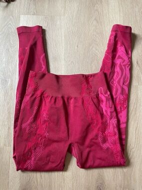 Gymshark Red & Pink Seamless Leggings